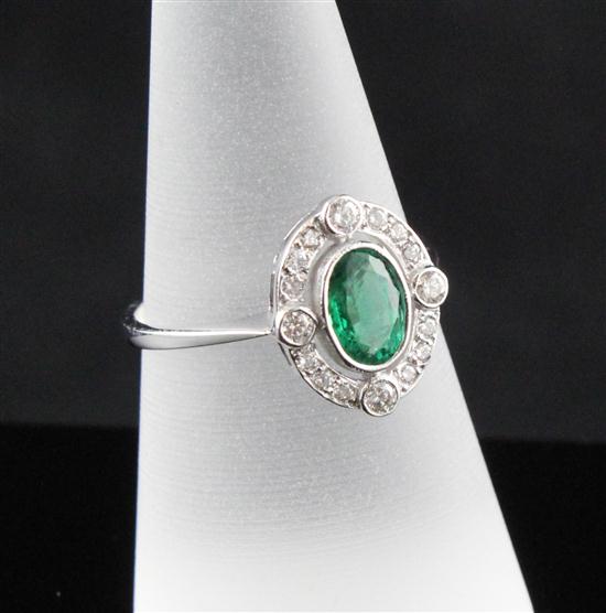 An 18ct white gold emerald and 173a9e