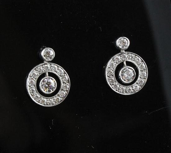 A pair of 18ct white gold diamond