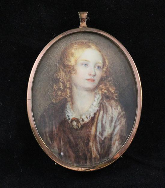 English School c 1900 oil on ivory 173acc