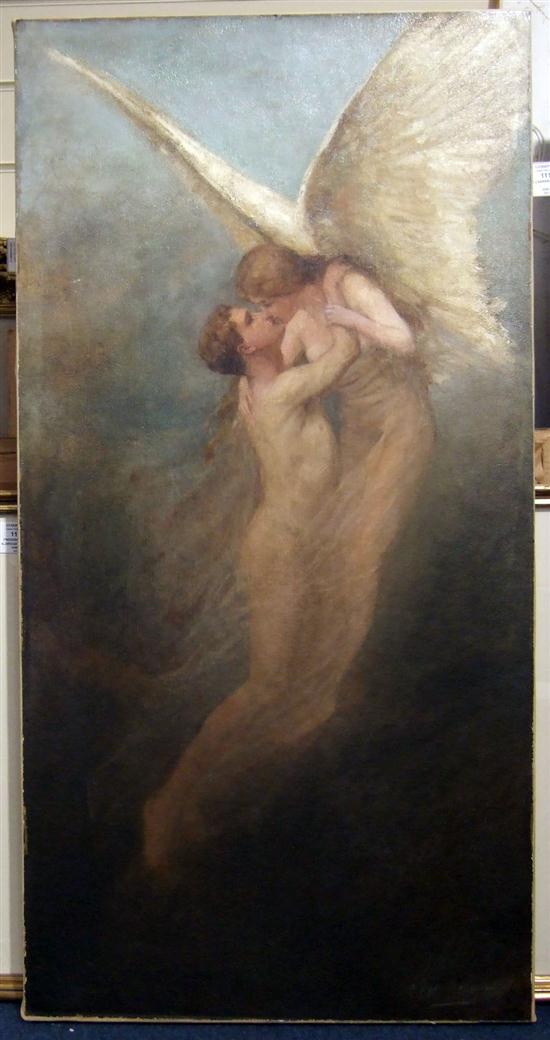 E J Harrison c.1900 oil on canvas Angel