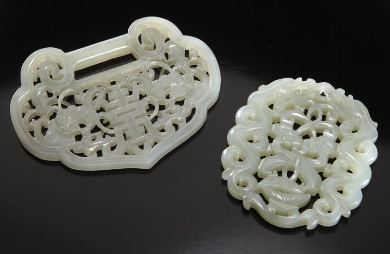 (2) Chinese Qing jade carvings:(1)