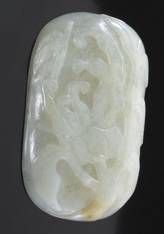 Chinese Qing carved jade plaquedepicting 173b88