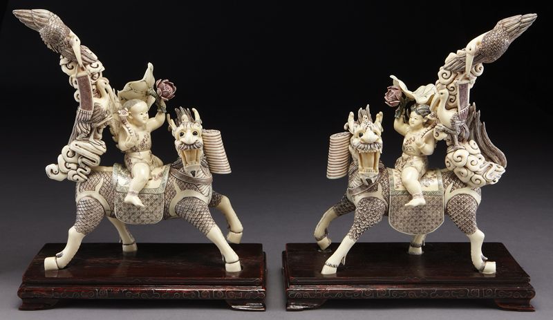 Chinese carved polychrome ivory 173b9a