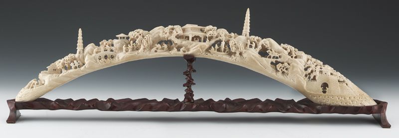 Chinese carved ivory tusk(International