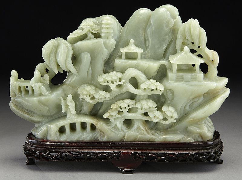 Chinese carved jade mountaindepicting 173bac