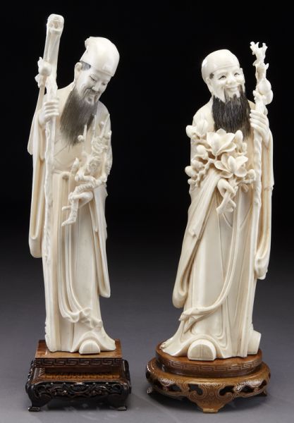 Pr Chinese carved ivory God of 173bc6