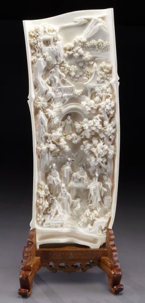 Chinese carved ivory bamboo shaped 173bda