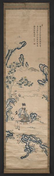 Chinese Qing embroidered scrolldepicting