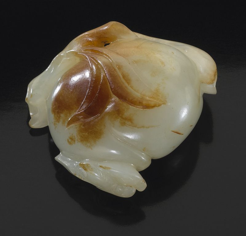 Chinese Qing carved white jade