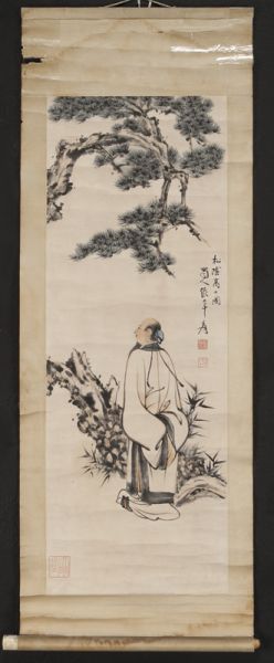 Chinese watercolor scroll attr  173c24