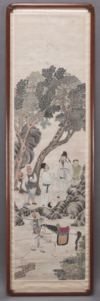 Chinese Qing framed watercolor