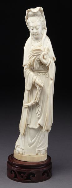 Chinese carved ivory lady (International