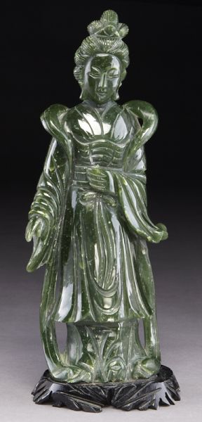 Chinese jadeite carving depictinga lady