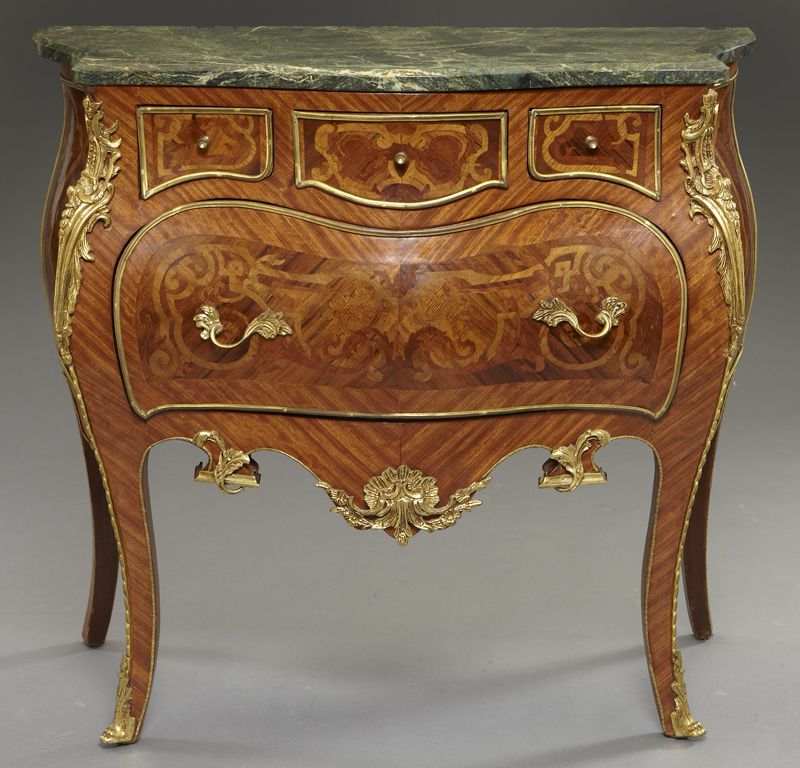 French inlaid bombe marble top 173c7a