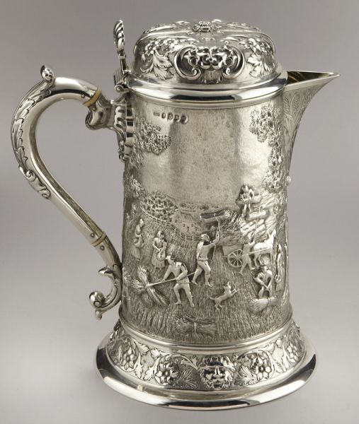 Scottish Victorian silver ale jug