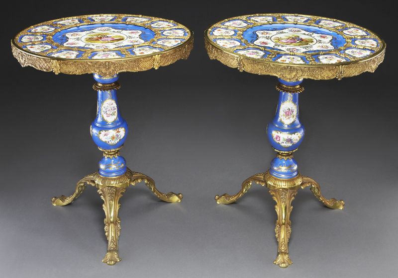 Pr. Gilt bronze and Sevres style