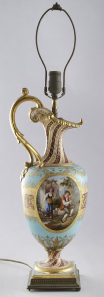 Royal Vienna porcelain ewer mounted