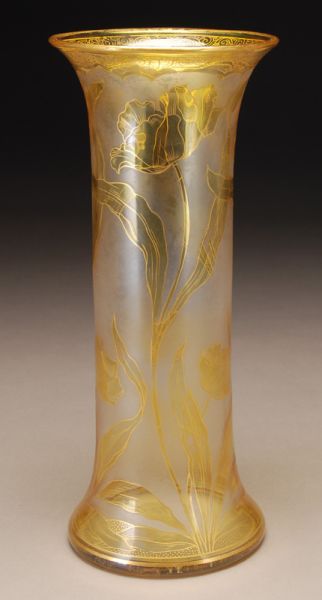 Dorflinger Honesdale glass vase of cylindrical