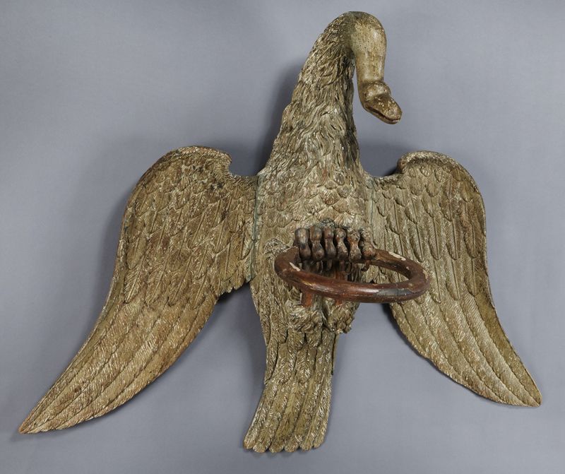 Swedish parcel gilt carved wood eagle