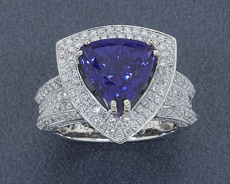 14K gold diamond and tanzanite