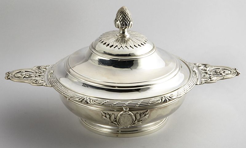 French sterling silver covered serving