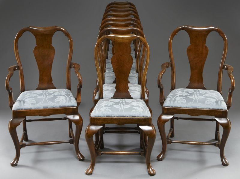 Set (10) Queen Anne style mahogany