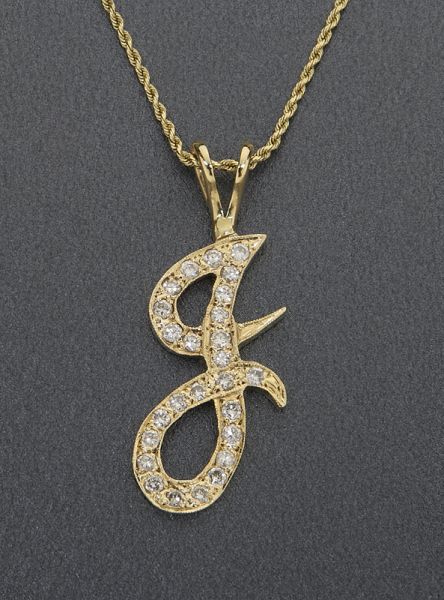 14K gold and diamond initial J