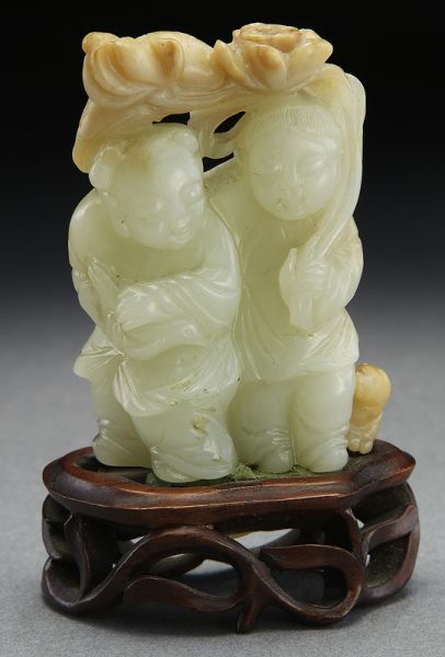 Chinese Qing jade carving depicting