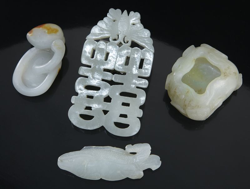  4 Chinese Qing jade carvings 1  173de0