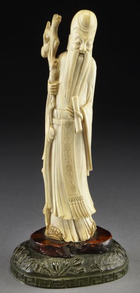 Chinese Qing carved ivory God of