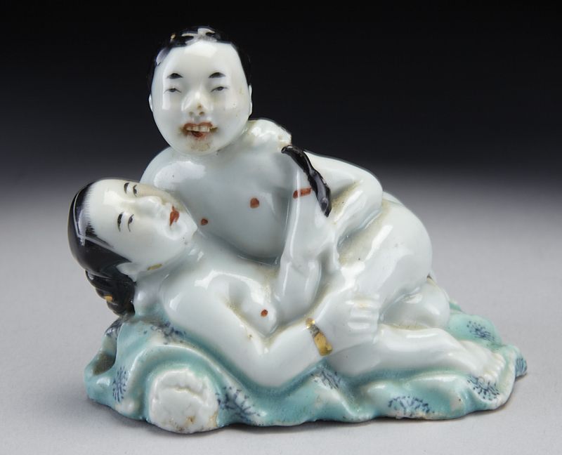 Chinese erotic famille rose porcelain