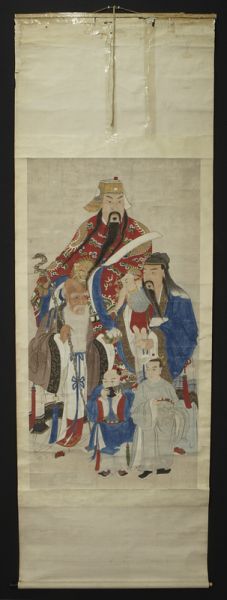 Chinese watercolor scroll depicting