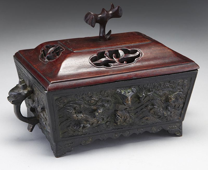 Chinese Qing bronze rectangular