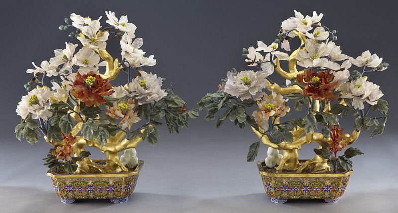 Pr Chinese carved jade trees in 173e20