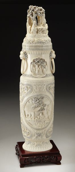 Chinese carved ivory urn International 173e45