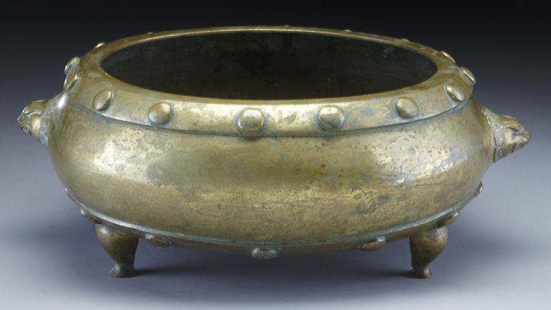 Chinese Qing drum shaped bronze