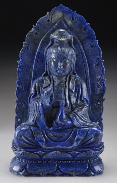 Chinese carved lapis lazuli Guanyin