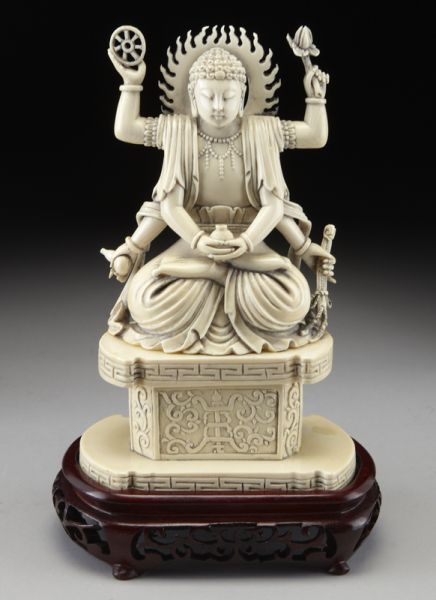 Chinese carved ivory six armed 173e9e