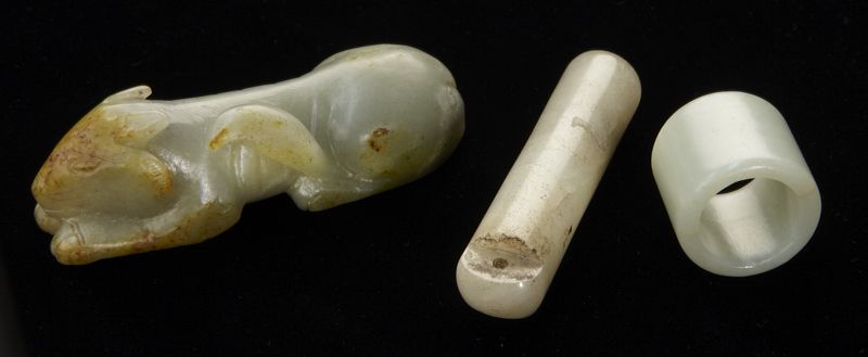 3 Pcs Chinese Qing carved jade 173eb7