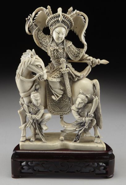 Chinese carved ivory figural group (International