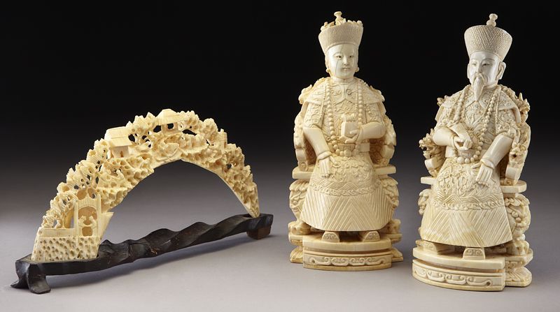 Chinese carved ivory Emperor and