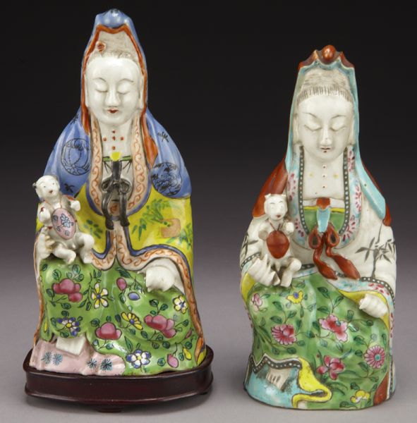 (2) Chinese Qing famille rose porcelain
