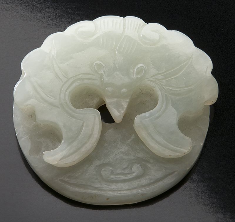 Chinese Qing carved white jade