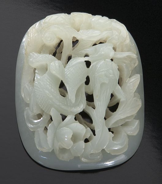 Chinese Ming carved jade plaque the