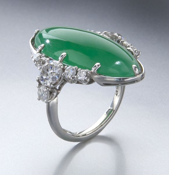 Platinum green jadeite and diamond 173f2b