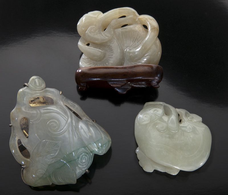 3 Pcs Chinese Qing carved jade 173f42