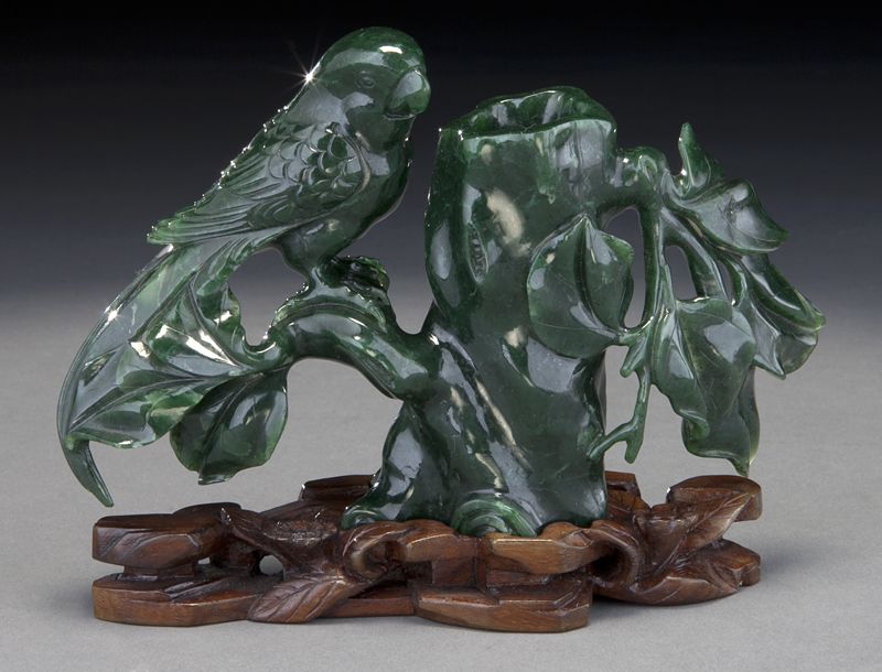 Chinese carved spinach jade brush 173f5a