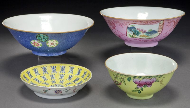 4 Pcs Chinese Qing porcelain including 3  173f67