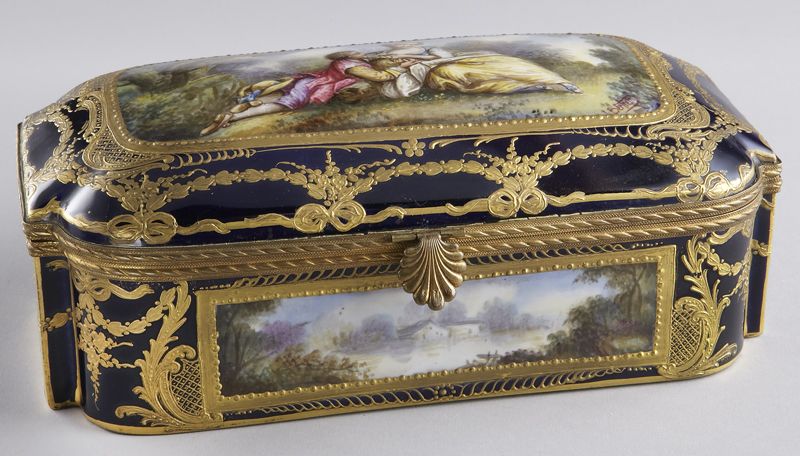 Sevres style porcelain box with
