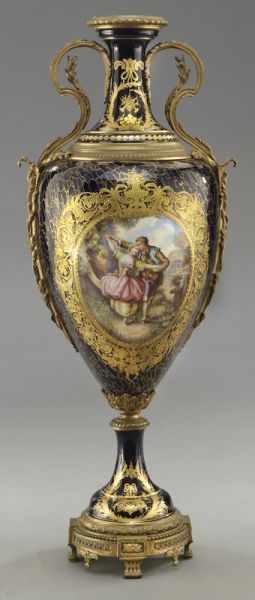 Monumental Sevres style gilt decorated 173fae
